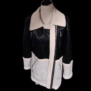 Vintage look Suede and Sherpa Coat Leola Brand